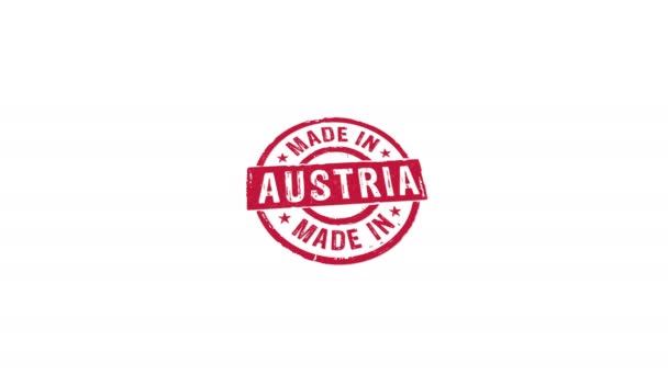 Avusturya Yapımı Pul Damgası Darbesi Izole Edilmiş Animasyon Fabrika Üretim — Stok video
