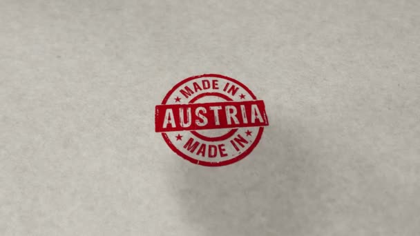 Avusturya Üretilmiş Pul Yapıştırılabilir Kusursuz Bir Animasyon Damgası Darbesi Fabrika — Stok video
