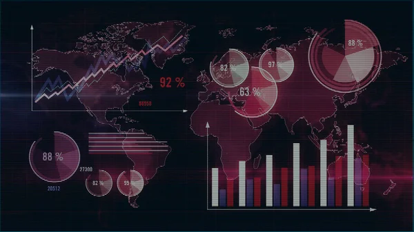 Gráfico Gráfico Econômico Tela Computador Diagrama Negócios Dados Financeiros Relatório — Fotografia de Stock