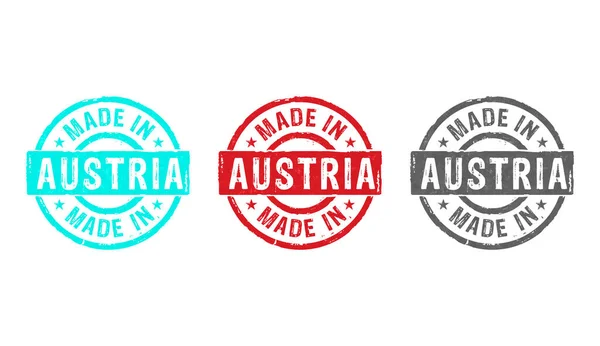 Made Austria Briefmarkensymbole Wenigen Farbvarianten Fabrik Fertigung Und Produktion Länderkonzept — Stockfoto