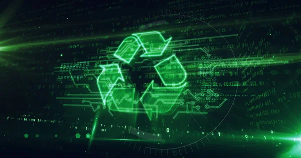 Symbol Recyklingu Ekologia Ikona Ponownego Użycia Zarządzanie Zielona Technologia Czysty — Zdjęcie stockowe