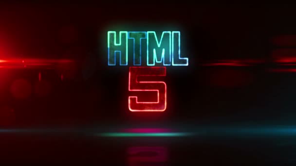 Html5 Símbolo Desarrollo Código Lenguaje Informático Tecnología Programación Concepto Bucle — Vídeos de Stock