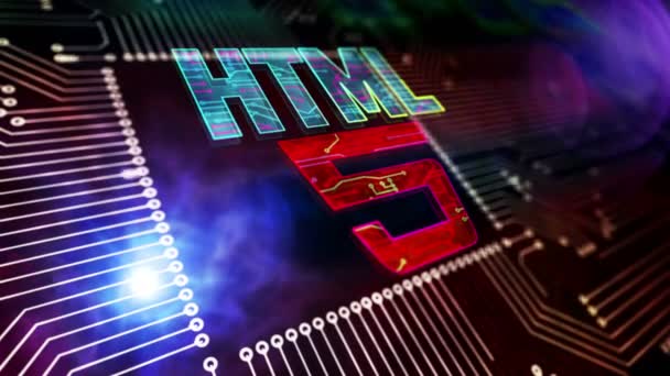 Html5 Entwicklungssymbol Web Programmiersprache Symbol Internet Technologie Und Www Netzwerkkodierungskonzept — Stockvideo