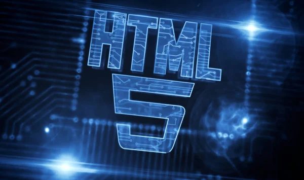 HTML5 development symbol, web programming language icon, internet technology and www network coding concept. 3d rendering illustration.
