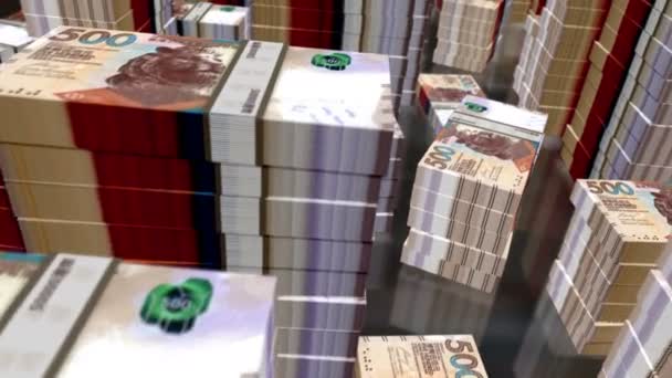 Πακέτα Χρημάτων Χονγκ Κονγκ Δολάριο Βρόχο Πτήση Πάνω Από Τραπεζογραμμάτια — Αρχείο Βίντεο