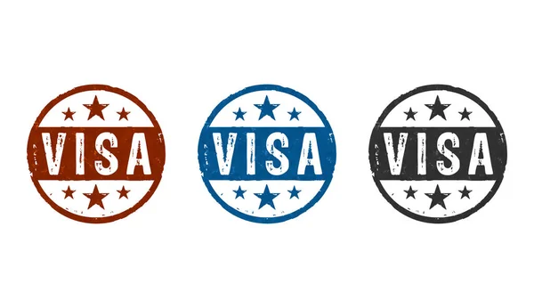 Visa Stamp Icons Few Color Versions Concept Rendering Illustration — Stock Photo, Image