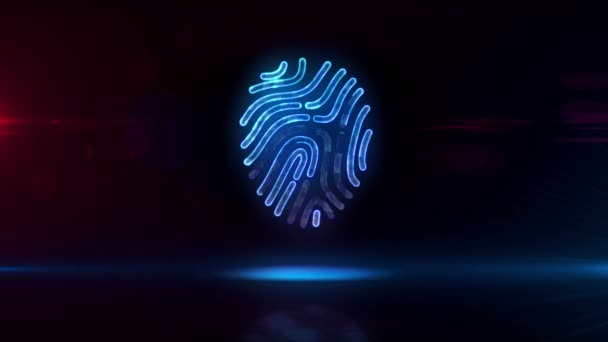Fingerprint Symbol Authentication Technology Identification Digital Footprint Computer Security Access — Stock Video