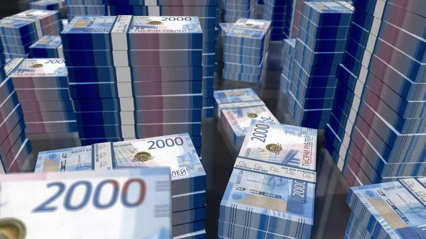 Russische Roebel Geld Pack Illustratie Concept Van Financiën Cash Economische — Stockfoto