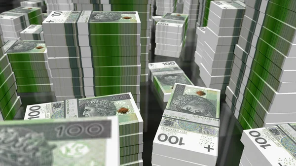 Polacco Zloty Pln Money Pack Illustrazione Fascio Banconote 100 Pln — Foto Stock