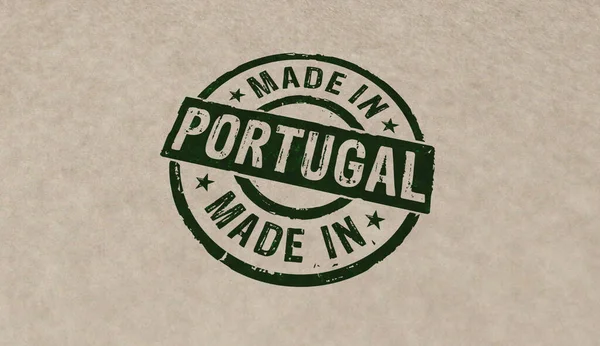 Gemaakt Portugal Stempel Pictogrammen Enkele Kleurvarianten Fabriek Productie Productie Land — Stockfoto