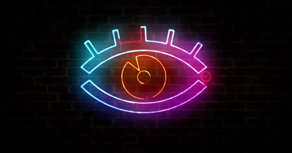 Cyber Eye Symbol Digital Spionaggio Segno Tecnologia Sorveglianza Privacy Hacking — Foto Stock