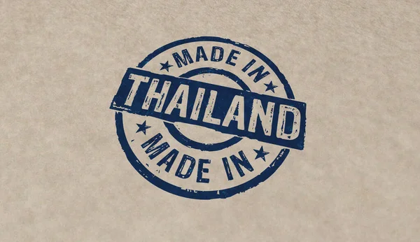 Gemaakt Thailand Stempel Pictogrammen Enkele Kleurvarianten Fabriek Productie Productie Land — Stockfoto