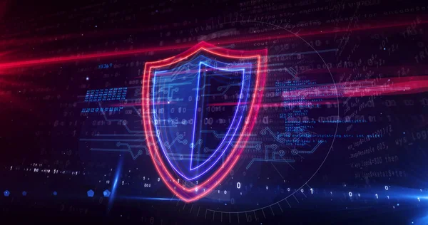 Concepto Seguridad Cibernética Con Símbolo Escudo Protección Privacidad Icono Seguridad —  Fotos de Stock