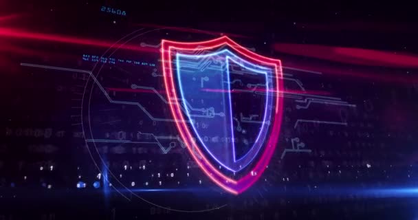 Conceito Segurança Cibernética Com Símbolo Escudo Proteção Privacidade Loop Ícone — Vídeo de Stock