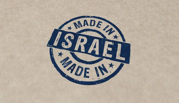 Realizzato Israele Timbro Icone Poche Versioni Colori Illustrazione Rendering Del — Foto Stock