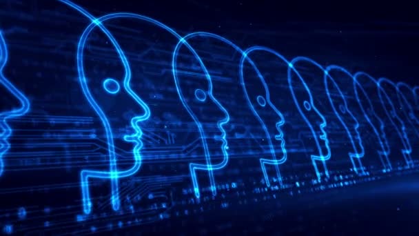 Social Scoring Konzept Mit Gesichtssymbol People Scoring Bewertungstechnologie Künstlicher Intelligenz — Stockvideo