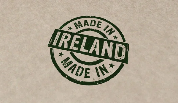 Made Ireland Stamp Icons Few Color Versions Factory Manufacturing Production — Stock Photo, Image