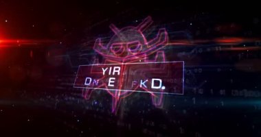 Virüs sembol tespit etti, bilgisayar koruması, siber saldırı, sahtekarlık, dijital solucan ve böcek ikonu. Fütürist soyut kavram 3D yorumlama.