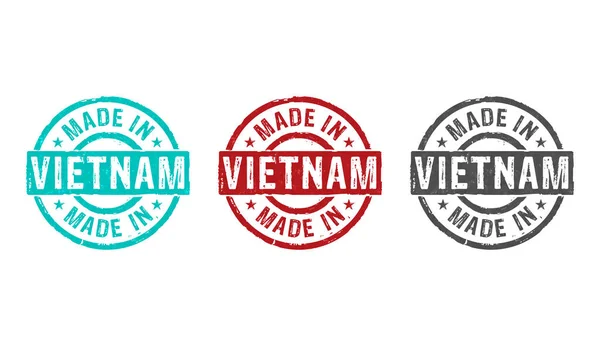 Hecho Vietnam Sellos Iconos Pocas Versiones Color Fábrica Fabricación Producción —  Fotos de Stock