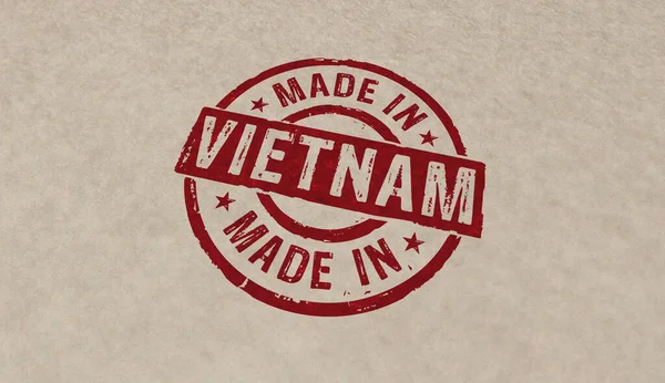 Gemaakt Vietnam Stempel Pictogrammen Enkele Kleurvarianten Fabriek Productie Productie Land — Stockfoto