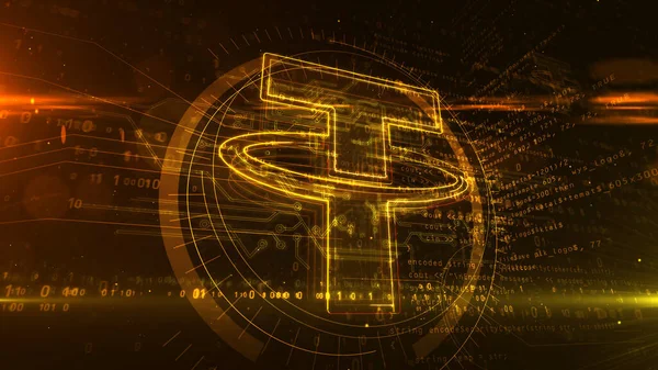 Simbolo Tether Stablecoin Usdt Mastercoin Dollaro Cryptocurrency Business Cyber Moneta — Foto Stock