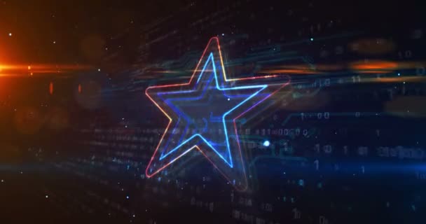 Símbolo Estrella Éxito Campeón Celebración Signo Mejor Calidad Estilo Digital — Vídeos de Stock