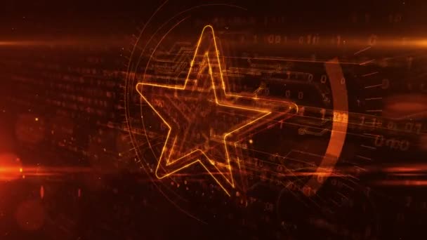 Hvězdný Symbol Úspěch Šampion Oslava Značka Nejvyšší Kvality Digitálním Stylu — Stock video