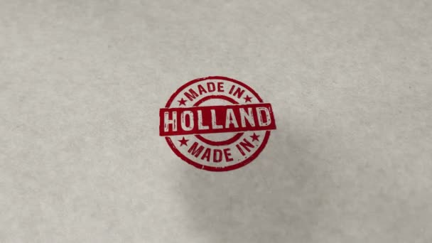 Made Holland Stempelloopable Und Nahtlose Animation Handstempelwirkung Fabrik Produktion Und — Stockvideo