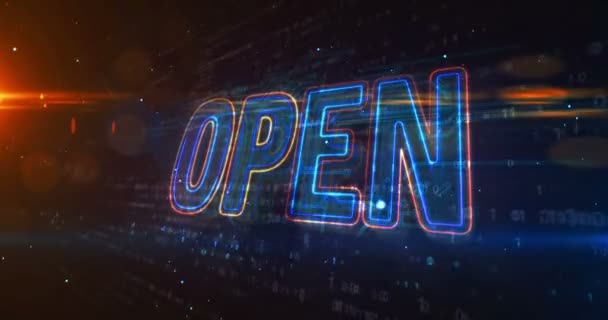 Codice Open Source Business Shopping Software Libero Libertà Concetto Futuristico — Video Stock