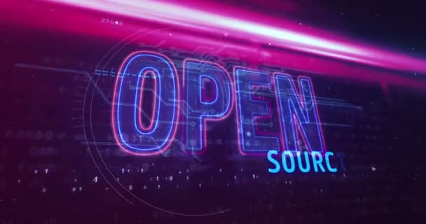 Kod Open Source Biznes Zakupy Wolne Oprogramowanie Koncepcja Wolności Futurystyczny — Wideo stockowe