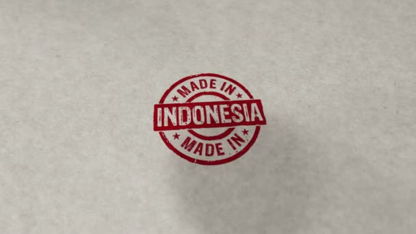 Made Indonesia Stempelloopable Und Nahtlose Animation Handstempelwirkung Fabrik Produktion Und — Stockvideo