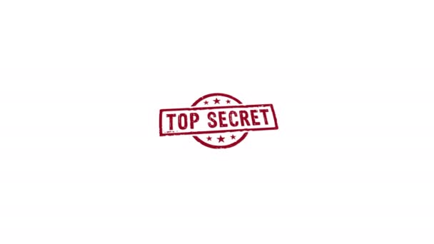 Top Secret Vertrouwelijke Stempel Hand Stempelen Impact Geïsoleerde Animatie Zakelijk — Stockvideo