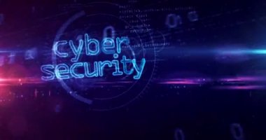 Siber güvenlik konsepti, internet koruması, ağ ve bilgisayar güvenliği döngüsü. Gelecekçi soyut 3d mavi tüneli çevrilebilir ve kusursuz bir animasyon haline getiriyor.