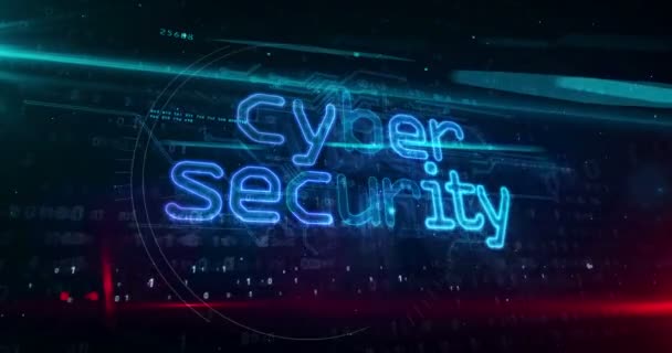 Cybersäkerhetskoncept Internetskydd Nät Och Datorsäkerhet Neonloop Futuristisk Abstrakt Gör Loopable — Stockvideo
