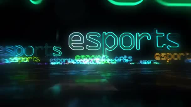 Esport Cyberspel Online Play Turnering Och Digital Sport Abstrakt Text — Stockvideo