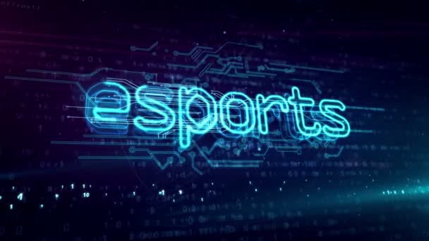 Esports Cyber Gaming Online Play Toernooi Digitale Sport Abstracte Tekst — Stockvideo