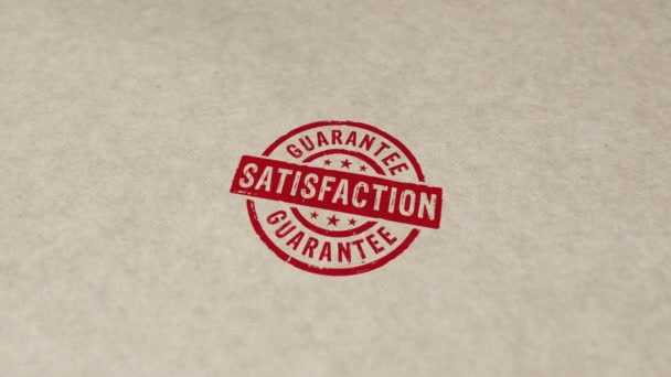 우표와 스탬프 애니메이션은 만족을 비즈니스 서비스 행복하고 스러운 렌더링 — 비디오