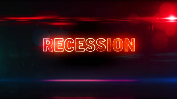 Recession concept, business global crisis, financial market, economy and trade collapse. Futuristic abstract 3d rendering illustration.