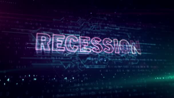 Rezessionskonzept Weltwirtschaftskrise Finanzmarktrisiken Wirtschafts Und Handelszusammenbruch Abstrakte Loopable Und Nahtlose — Stockvideo