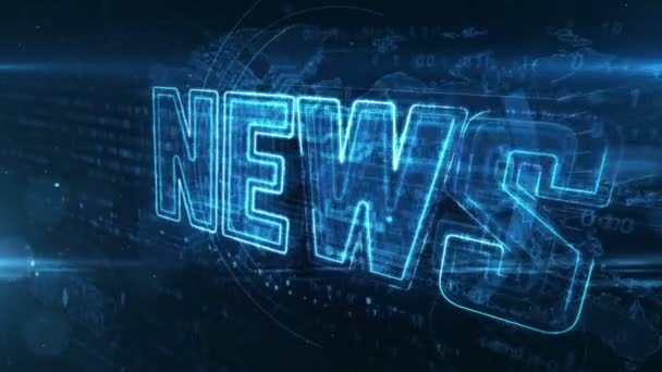 Concepto Noticias Medios Comunicación Difusión Información Global Última Hora Renderizado — Vídeo de stock