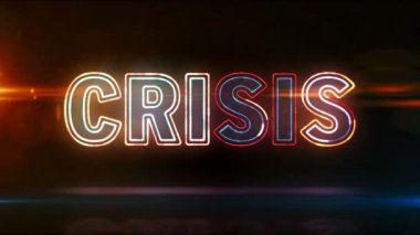 Kriz konsepti animasyon, ekonomi, depresyon, finans, küresel durgunluk ve iş durgunluğu. Geleceğin 3D görüntüleme döngüsü ve kusursuz soyut canlandırması.