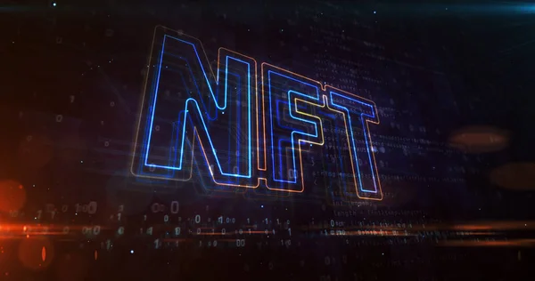 Nft Crypto Art Sign Non Fungible Token Unique Collectibles Blockchain — Stock Photo, Image