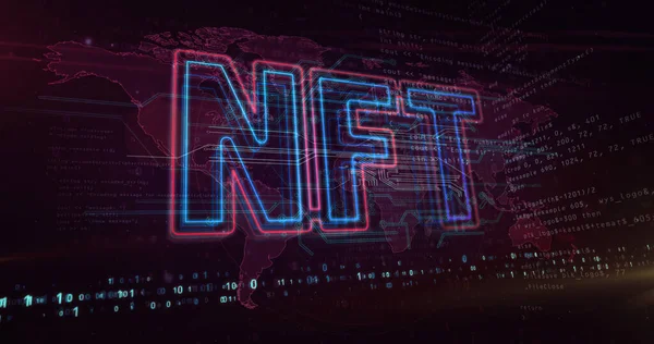 Nft Crypto Art Sign Non Fungible Token Unique Collectibles Blockchain — Stock Photo, Image