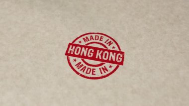 Hong Kong damgalı ve el damgalı çarpışma animasyonu. Fabrika, üretim ve üretim ülkesi 3D üretilmiş konsept.