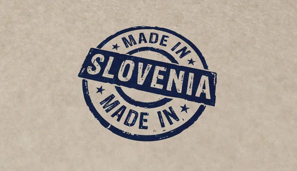 Виробляється Словенії Кількох Колірних Версіях Фабрика Виробництво Виробництво Країни Концепція — стокове фото