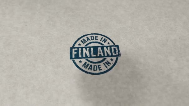 Made Finland Timbro Animazioni Loop Senza Soluzione Continuità Impatto Timbratura — Video Stock