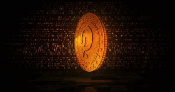 Polkadot Cryptocurrency Gold Coin Loopable Digital Background 바다없는 추상적 애니메이션을 — 비디오