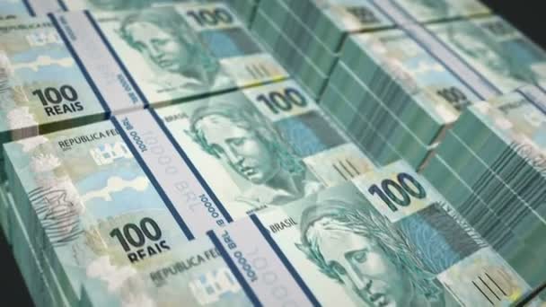 Brazilian Real Money Pack Smyčka Animace Loopable Seamless Koncept Financí — Stock video