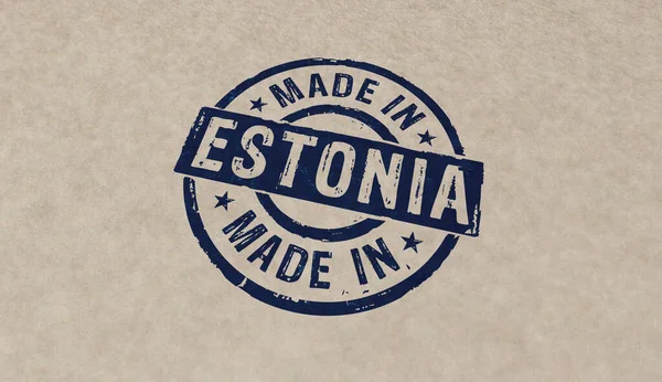 Made Estonia Stamp Icons Few Color Versions Factory Manufacturing Production — Stock Photo, Image
