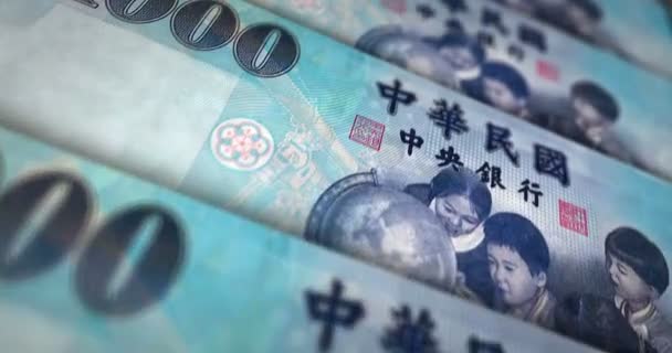 Banconote Dollaro Taiwan Loop Twd Tessitura Dei Soldi Concetto Economia — Video Stock